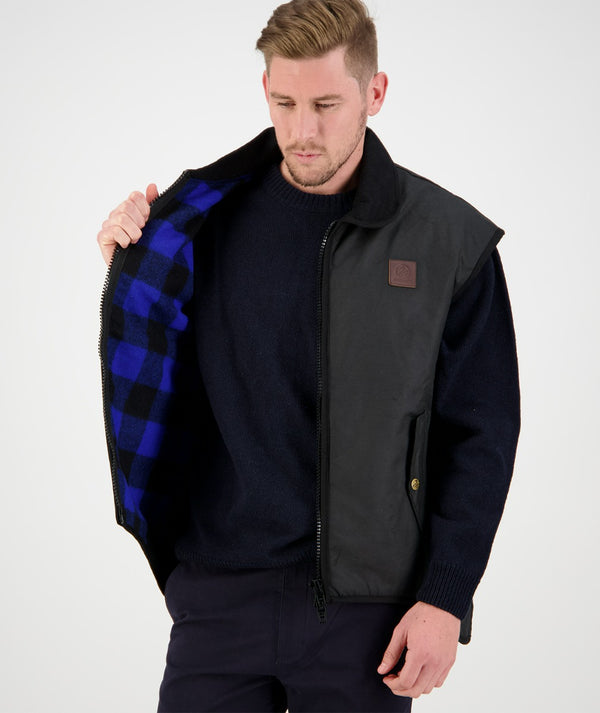 Men's Foxton Oilskin Vest with Wool Lining