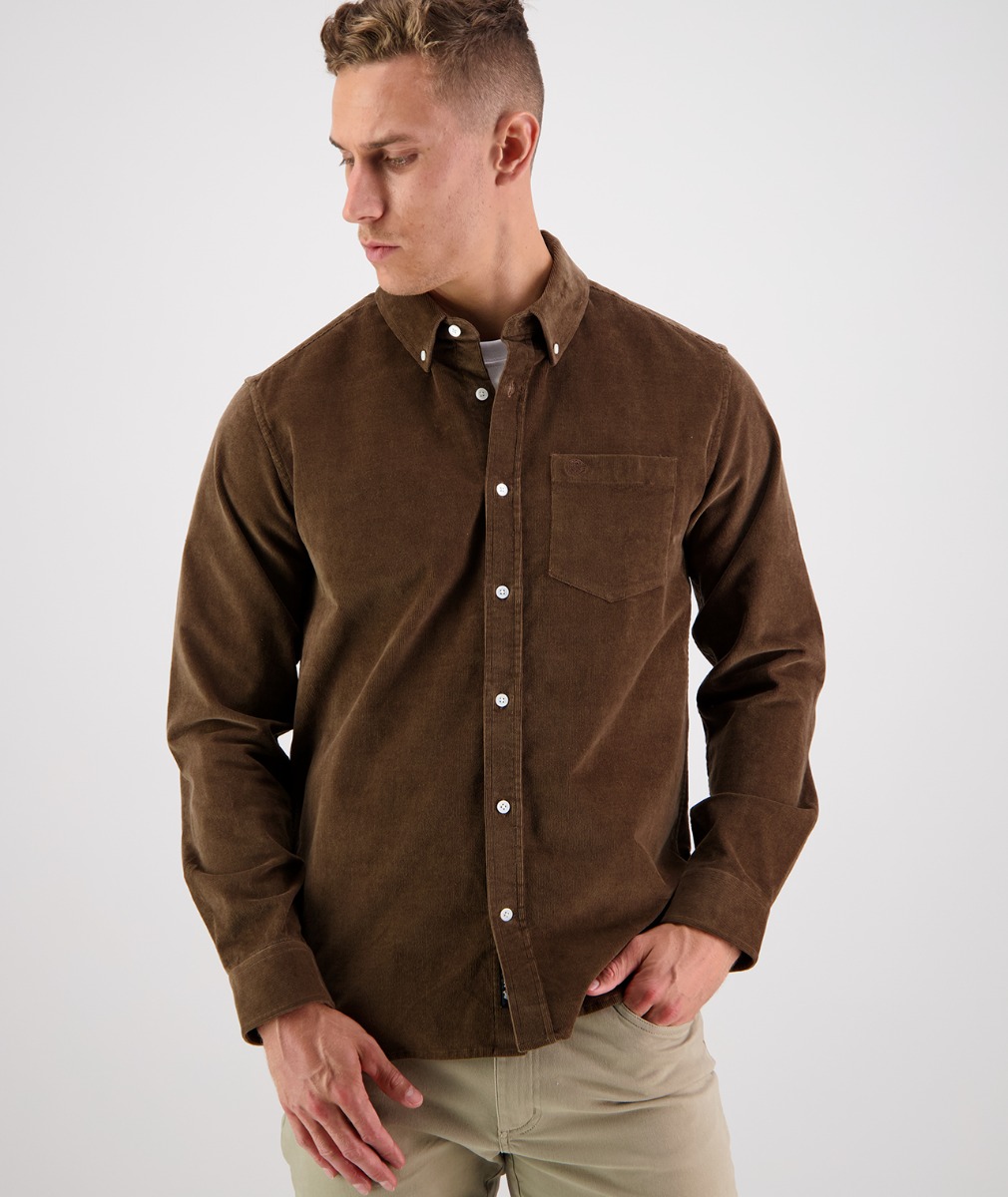 Swanndri Men's Ranfurly Corduroy Shirt in Light Brown 
