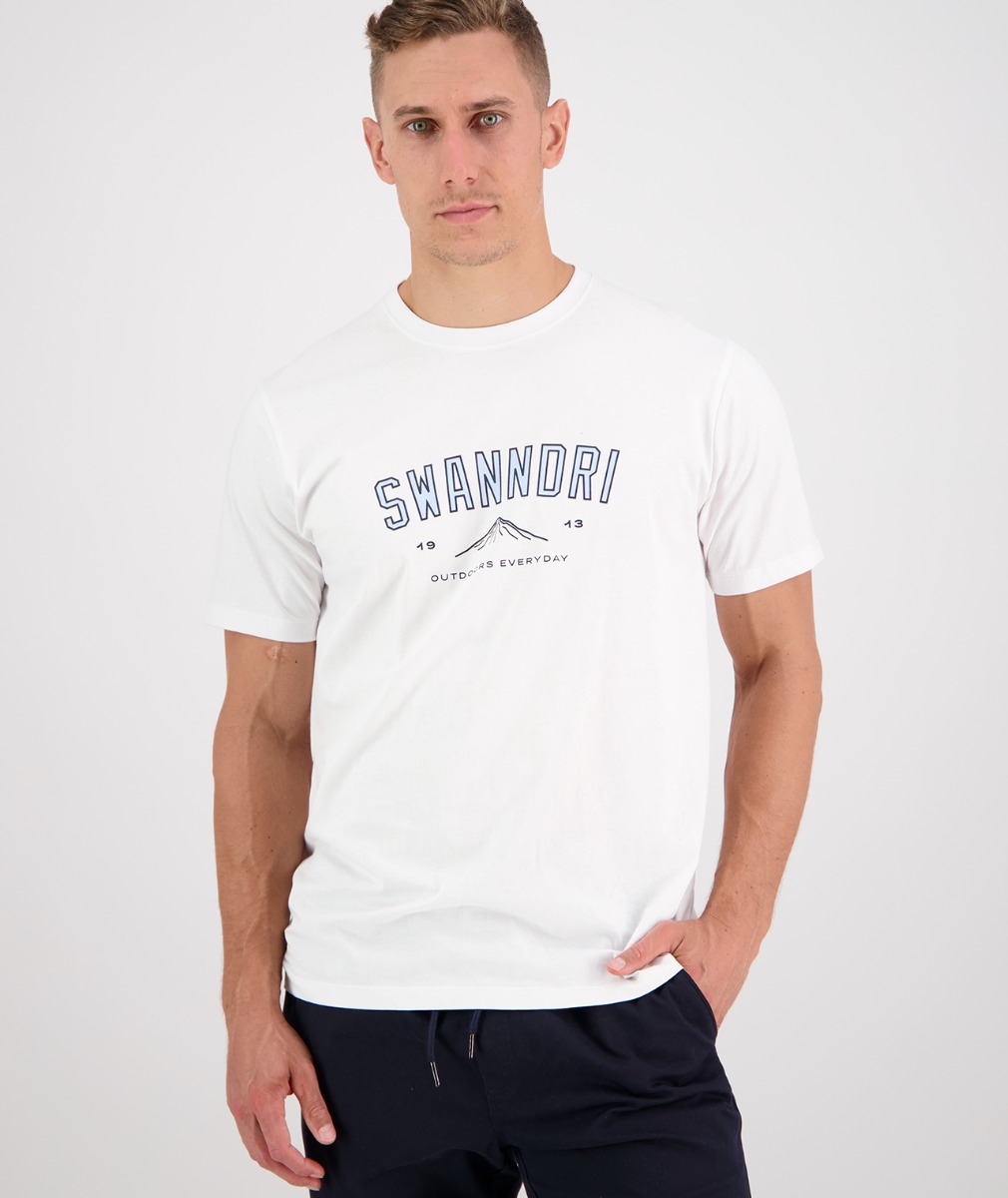 Swanndri Men's Naki Printed T-Shirt in White