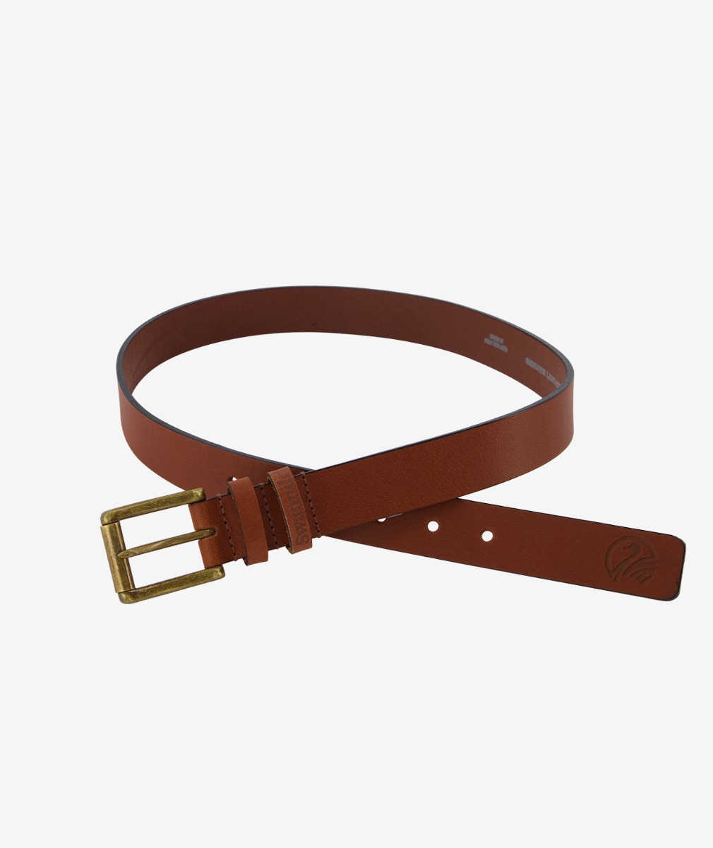 Swanndri Men's Tan Leather Twin Keeper Belt